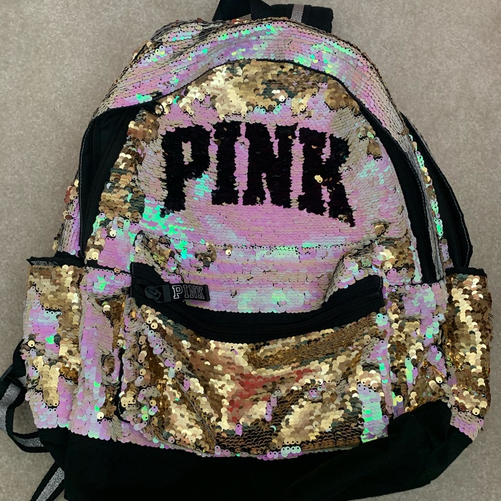 VS Pink Iridescent Sequin Backpack